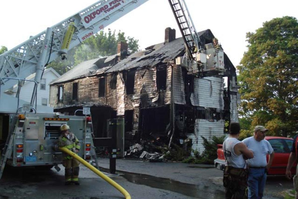 Corner View of the Structure Fire Aftermath