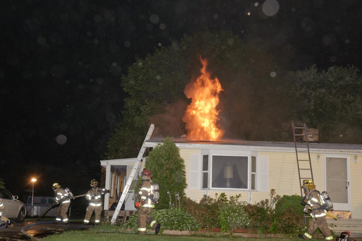Roof of a Building on Fire